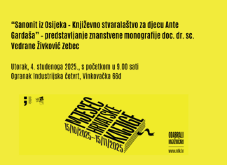 Predstavljanje znanstvene monografije “Sanonit iz Osijeka – književno stvaralaštvo za djecu Ante Gardaša”