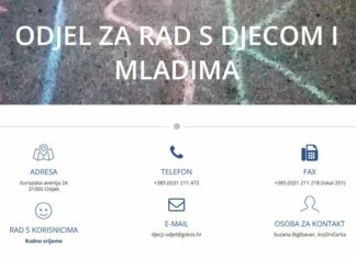 OBAVIJEST O OTVARANJU ODJELA ZA RAD S DJECOM I MLADIMA